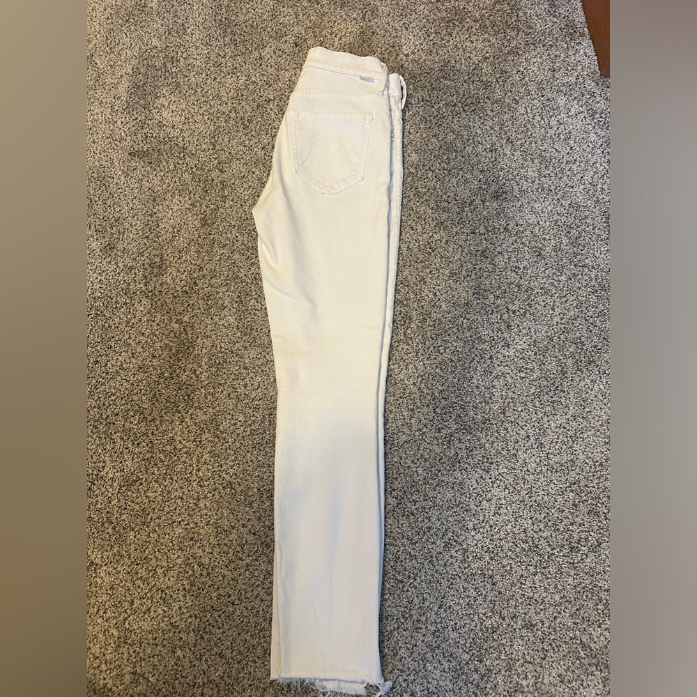MOTHER Stunner Ankle Step Fray White super skinny Jean